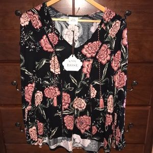Black floral top